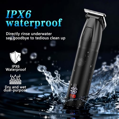 6-in-1 Men's Grooming Kit, Cordless Beard Trimmer & Hair Clipper for Men with Nose Hair Trimmer & Mustache Trimmer Attachments, Waterproof USB Rechargeable Personal Care Set, Gifts for Men