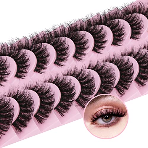 Cat Eye Mink Lashes 18mm - 10 Pairs Wispy False Eyelashes