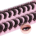 Cat Eye Mink Lashes 18mm - 10 Pairs Wispy False Eyelashes