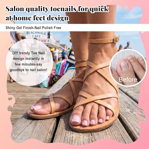 Ouligay 120PCS Square Gel X Toe Nail Tips - 12 Sizes
