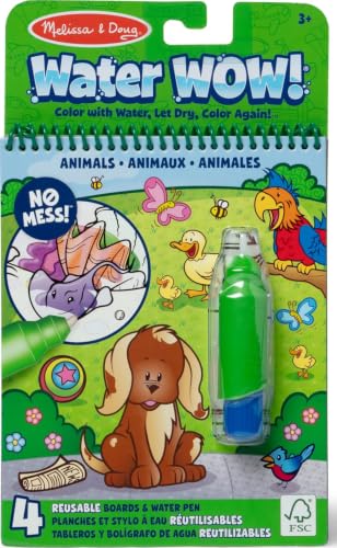 Melissa & Doug Water WOW! Animals Activity Pad - Reusable Travel Coloring Book for Kids 3+ - 1 Pack
