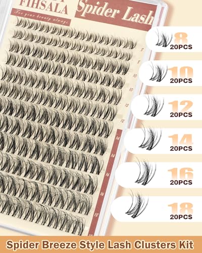 Spider Breeze D Curl Lash Clusters - Wispy 8-16mm Faux Mink