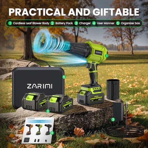 YUQUESEN Cordless Leaf Blower 980000 RPM with 2 Batteries