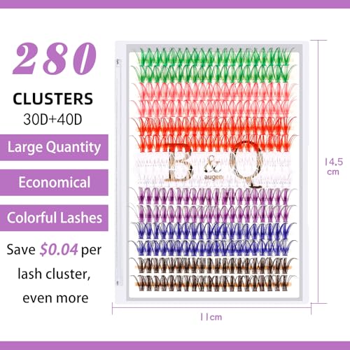 40D Colored Lash Clusters - 280pc DIY Extensions (13mm)
