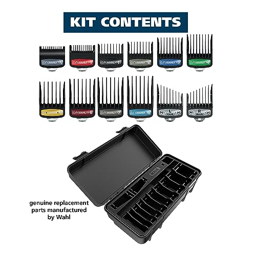 Wahl Secure-Snap Colored Clipper Guards 12-Piece Set w/ Caddy