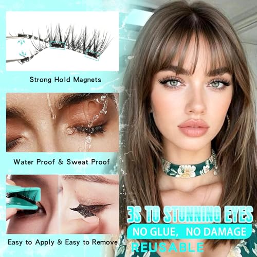 Veleasha Magnetic Eyelashes with Applicator Cat Eye Wispy