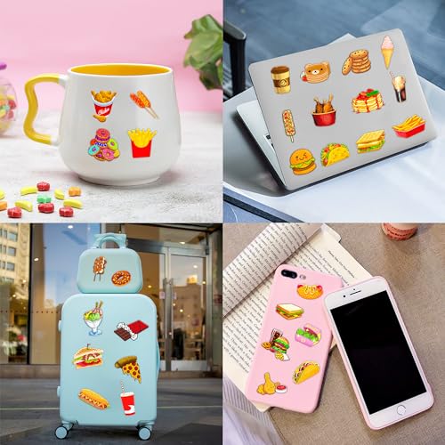 96 PCS Cute French Fast Food Hamburger Fries Pizza Temporary Tattoos Themed Birthday Party Decorations Supplies Favors Decor Yummy Tattoo Stickers Gifts For Kids Boys Girls School Prizes Carnival
