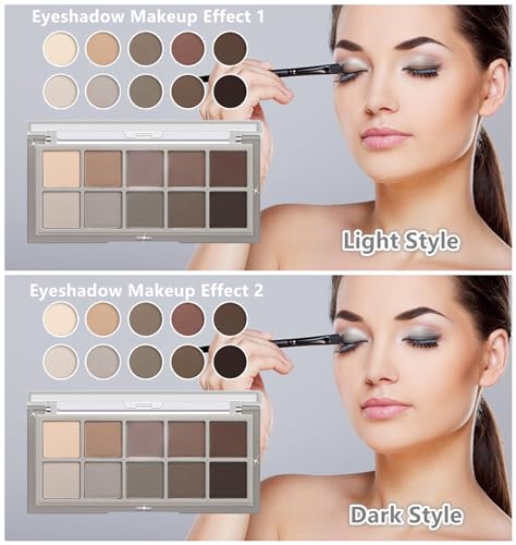 Go Ho 10-Color Matte Eyeshadow Palette - Waterproof Neutral
