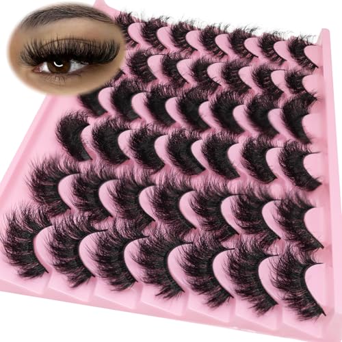 Wispy Mink Lashes 21 Pairs Mixed 14-18mm 3D Volume Cat Eye