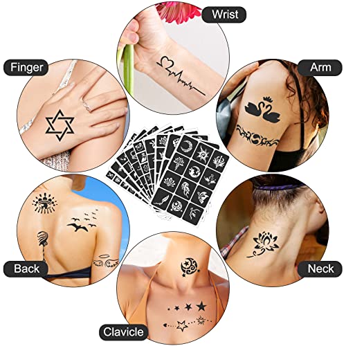 Henna Stencils 24 Sheets – 400+ Reusable Tattoo Templates