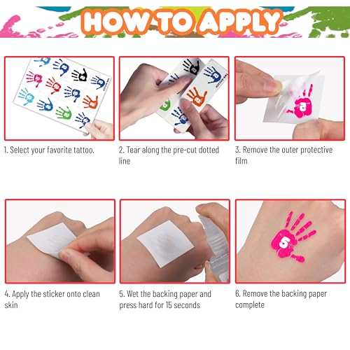 Hi Five Temporary Tattoos for Kids – 96-Piece Party Favors