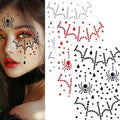 3 Pieces Spider Web Face Jewels Rhinestones,Spider Body Gems Stickers Halloween Temporary Face Tattoos,Halloween Cosplay Festival Rave Face Stickers Day of the Dead Decorations