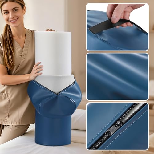 PU Leather Massage Bolster Pillow 26x9 Inch with Strap Handle