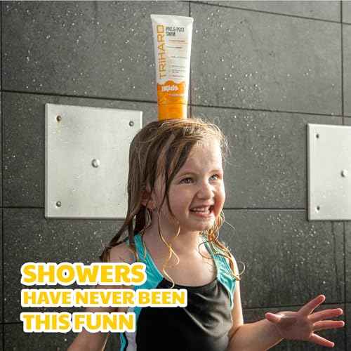 TRIHARD Kids Swim Conditioner, Chlorine Defense Pre and Post Swim Hair Protection from Chlorine, Saltwater, and Hard Water Chemicals, Hydrating Children¡¯s Conditioner for Pool and Ocean