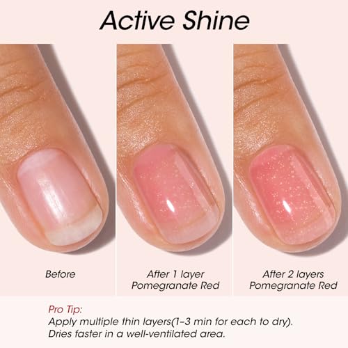 GELLEN Active Glow Nail Polish - Ridge Filler & Strengthener, Rose Red