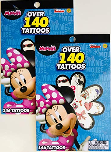Minnie Mouse Bowtique Temporary Tattoos - 140+ Designs, 2-Pack