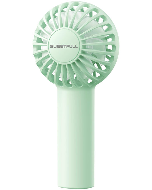 SWEETFULL Mini Portable Fan Powerful Handheld Fan Rechargeable,3 Speeds Personal Small Hand Fan for Travel Makeup Eyelash Fan for Stylish Kids Girls Women USB Cute Design Green