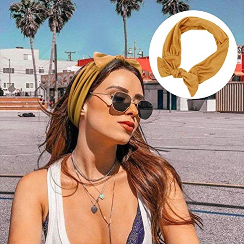 6Pc Adjustable Knotted Headbands Women Sports Workout Yoga