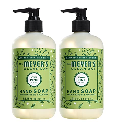 Mrs. Meyer's Liquid Hand Soap, Cruelty Free and Biodegradable Formula, Iowa Pine Scent, 12.5 oz (Pack of 2)