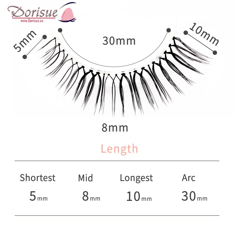 Dorisue Short natural eyelashes false eyelashes natural wispy lashes 4 eyelashes pack lashes pack