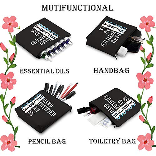 Generic WCGXKO Funny Behavior Analyst Gift BCBA Gift Board Certified Bad Ass Zipper Pouch Cosmetics Bag (BOARD CERTIFIED BAD ASS)