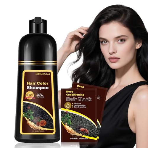 Black Hair Dye Shampoo for Gray Hair Coverage