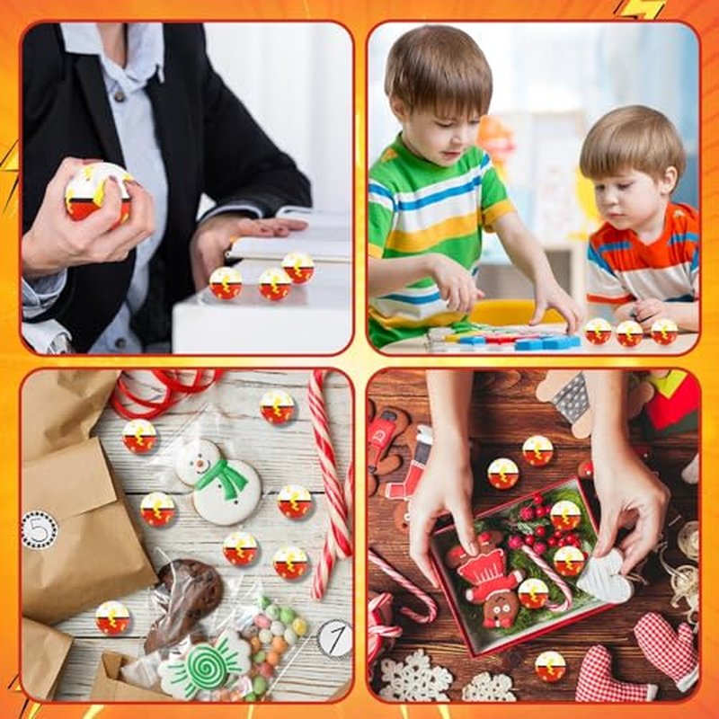 24 Cartoon Stress Balls 1.57" Red & White Fidget Toys