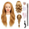 26 Inch 80% Human Hair Mannequin Head with Stand & Braiding Kit