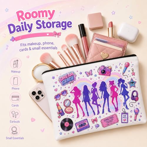KATSEYE Pop Girl Group Cosmetic Pouch – Canvas Makeup Bag
