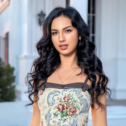 Clip in Hair Extensions Real Human Hair 120g 7pcs Human Hair Clip in Extensions 14 Inch Jet Black #1 Thickened Straight Real Hair Extensions Clip in Human Hair