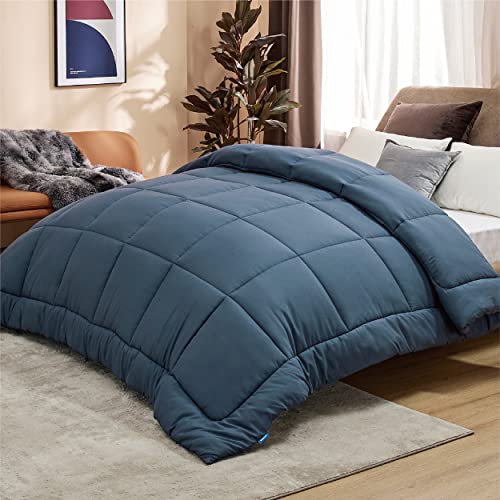 Bedsure Comforter Duvet Insert - Quilted Comforters Twin XL Size, All Season Duvet, Down Alternative Bedding Comforter with Corner Tabs(Navy Blue,Twin XL 92"x68")