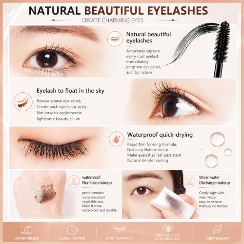 4D Silk Fiber Mascara Waterproof Volumizing Lash (2 Pack)