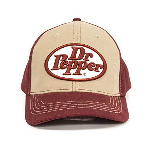 Tee Luv Dr Pepper Baseball Cap - Maroon Beige Cotton Hat