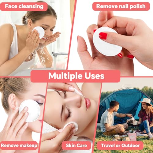 ICOTLE 100% Cotton Round Pads - 210 Soft, Lint-Free Makeup Remover