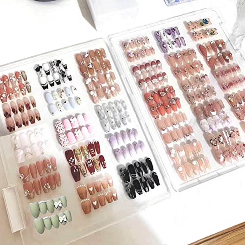 GUXACU Press-On Nail Storage Box - 600 Capacity Organizer