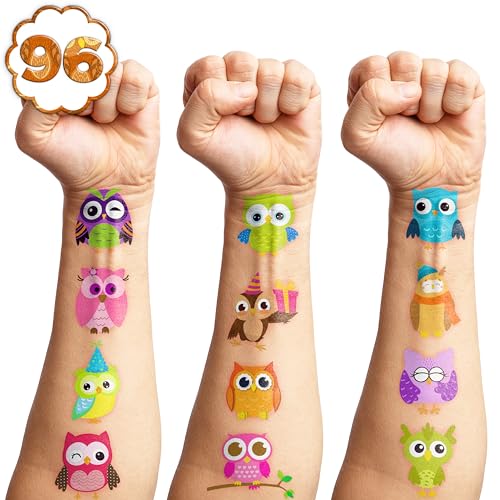 101 PCS Owl Temporary Tattoos - 10 Sheets Party Favors
