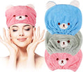 Kids Hair Drying Towel Cap Set - 3 Piece Soft Absorbent Wraps