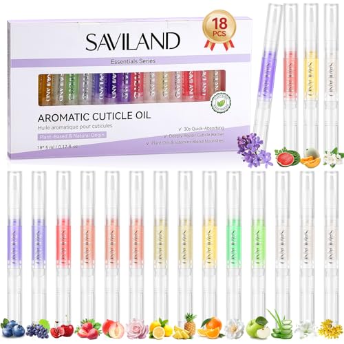 SAVILAND Natural Cuticle Oil Pen 18 PCS Vitamin E For Dry Damaged