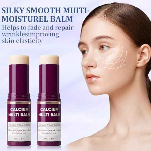 2PCS Calcium Multi Balm,Calcium Volume Multi Balm, Korean Collagen Moisturing Stick, Wrinkle-Reducing Cream,Plumps Reduces Fine Lines, Hydrating Suitable for Eyes, Neck, Face