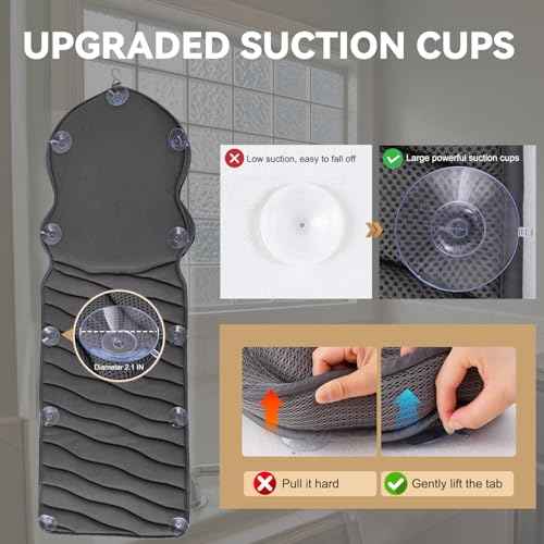 Extra Thick Full Body Bath Pillows for Bathtub- Luxury Bath Cushion for Head, Neck and Back Support, Soft Bath Pillow for Tub, Comfort Relaxation Spa Gifts Bathtub Accessories for Women