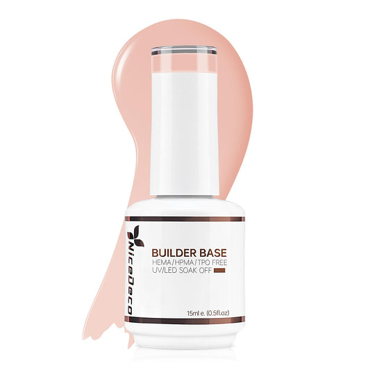 Nicedeco Builder Nail Gel 15ML 8 in 1 Builder Base Gel Clear Gel Nail Polish Strengthener Gel Hard Gel Builder Extension Nail Gel for Nail Art Design-001