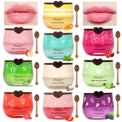 10 Pcs Honey Lip Balm Set - Moisturizing Lip Mask