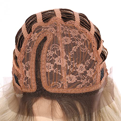 Onedor Blonde Wavy Bob Synthetic Wig - 12" Lace Front