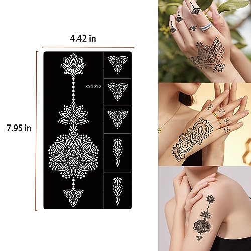 16 Sheets Reusable Henna Tattoo Stencils for Women