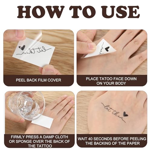 Blulu 30 Pcs Let Them Heart Temporary Tattoos Waterproof Black Letter Tattoos for Adults, Parties, Festivals, and Events(Trendy Style)