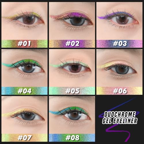 Multichrome Eyeliner Gel Pencil,Waterproof Long-Lasting Vegan Cruelty Free Eye Liner,Shifting Colors Eyeliner Pen (EL-03)
