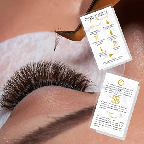 Spanish Lash Aftercare Cards 50pk | Eyelash Extension Supplies