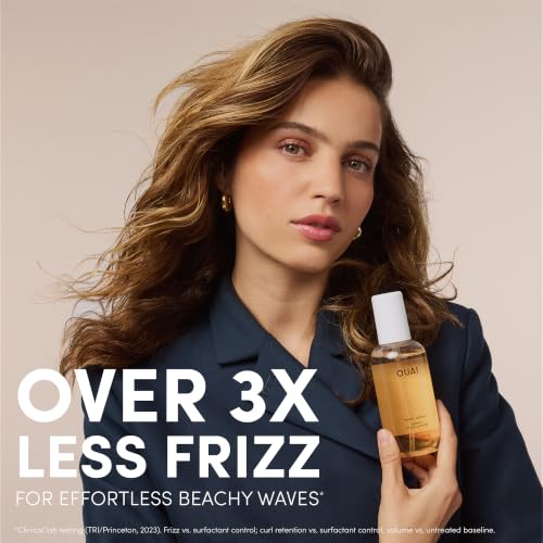OUAI Travel Hair Texturizing Spray with Coconut Oil & Rice Protein - Adds Volume & Shine