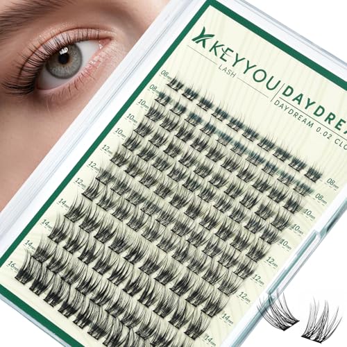 KEYYOU 0.02mm Natural Lash Clusters - 120 Pcs Wispy Extensions