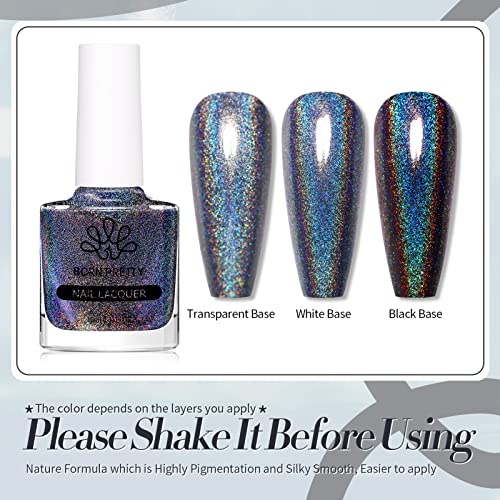 Born Pretty Holographic Black Nail Polish 10ml